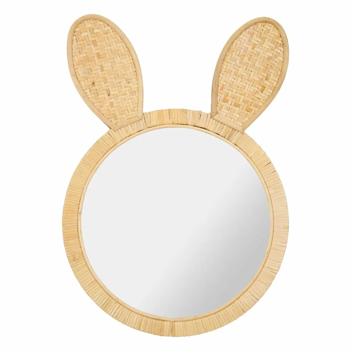 OSTARIA Miroir mural en rotin (H43 cm) Petit Lapin Naturel New