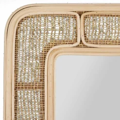 OSTARIA Miroir mural rectangulaire en rotin (H39 cm) Dalila Naturel Best