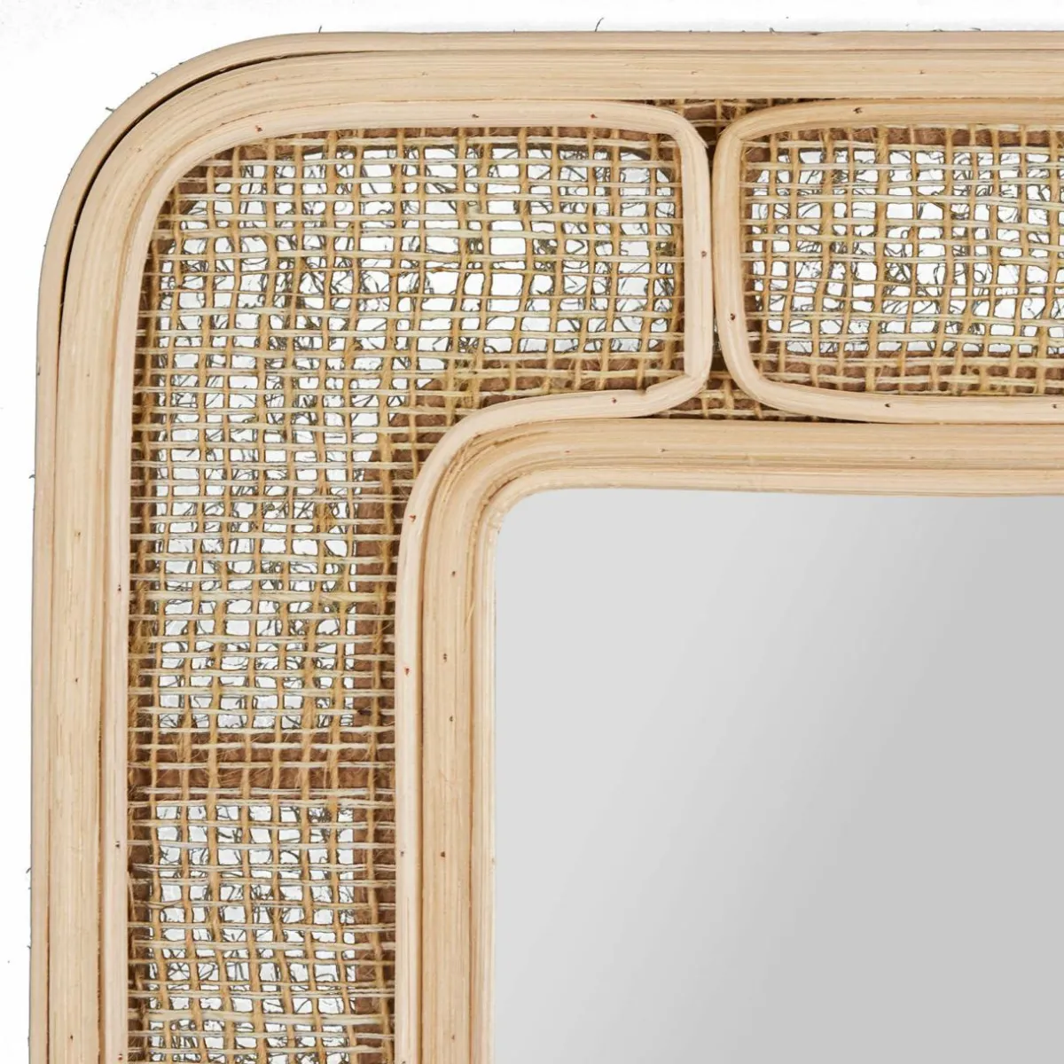 OSTARIA Miroir mural rectangulaire en rotin (H39 cm) Dalila Naturel Best