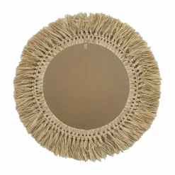 EMINZA Miroir mural rond en fibres les (D50 cm) Makira Beige Naturel