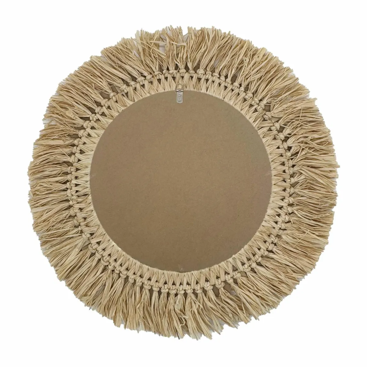 EMINZA Miroir mural rond en fibres les (D50 cm) Makira Beige Naturel