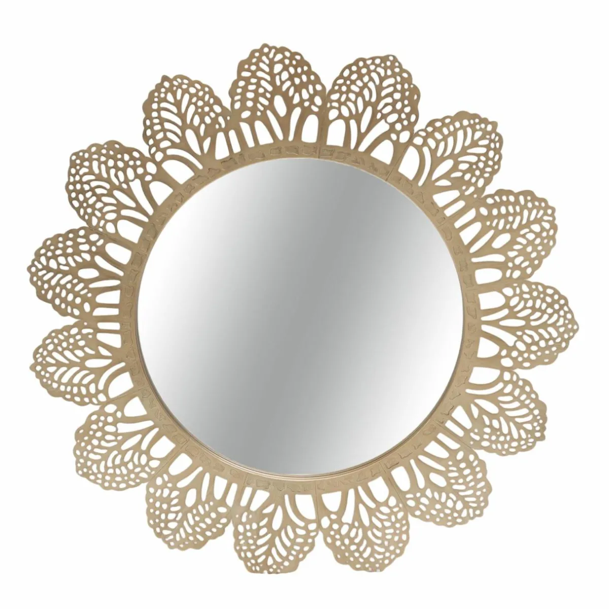 EMINZA Miroir mural rond en métal (D81 cm) Bombay Dé Or Discount