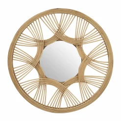EMINZA Miroir mural rotin rond (D45 cm) Honiara Naturel Sale