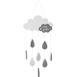 Atmosphera createur d'interieur for kids Mobile bébé bois et coton (H57.5 cm) Nuage Gris New