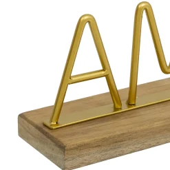 ATMOSPHERA Mot à poser métal et bois (25,5 cm) Amour Or Sale