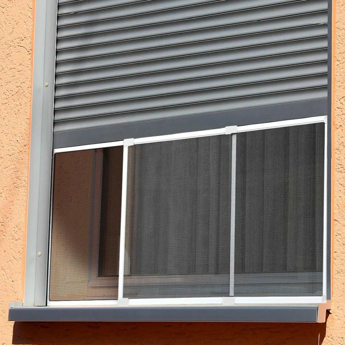 LUANCE Moustiquaire fenêtre cadre extensible (H50 x L 70 / 130 cm) et gris Blanc Sale