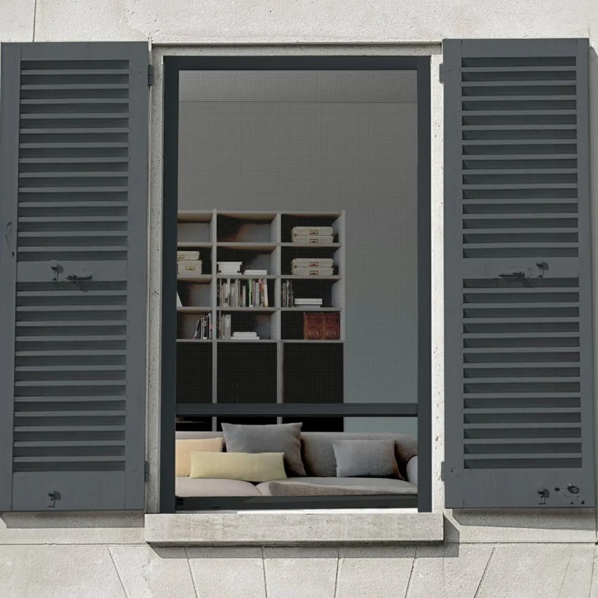 LUANCE Moustiquaire fenêtre enroulable à châssis recoupable (130 x 160 cm) Moustyk Gris Sale