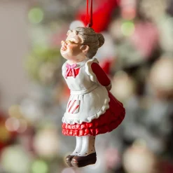 KAEMINGK Mère Noël à suspendre (H10 cm) Christmas et blanc Rouge New