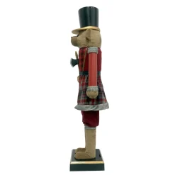 EMINZA Musicien Casse-noisette (H154 cm) musical et animé Teddy Rouge Hot