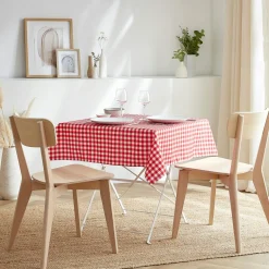 EMINZA Nappe carrée anti tache (100 x 100 cm) Elise Vichy Rouge Vichy-rouge Sale