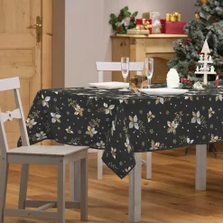 Douceur d interieur Nappe de Noël rectangulaire (150 x 300 cm) Guido Gris Anthracite Outlet