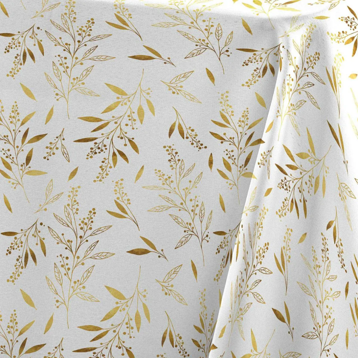 Douceur d interieur Nappe de Noël rectangulaire (140 x 240 cm) Naelle et doré Blanc Best