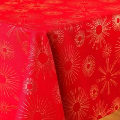 DOUCEUR D'INTERIEUR Nappe de Noël rectangulaire (150 x 240 cm) Pampille métallisé Rouge Sale
