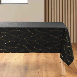 douceur d'intu017drieur Nappe de Noël rectangulaire anti tache (140 x 240 cm) Firmament et doré Noir Hot