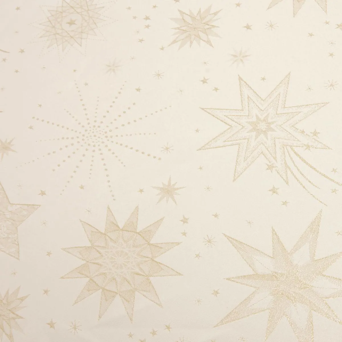 JJA Nappe de Noël rectangulaire (140 x 240 cm) Nuit étoilée et doré Beige Hot