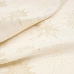 JJA Nappe de Noël rectangulaire (140 x 240 cm) Nuit étoilée et doré Beige Hot