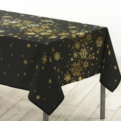 Douceur d interieur Nappe de Noël rectangulaire (150 x 240 cm) Constellation et doré Noir Discount