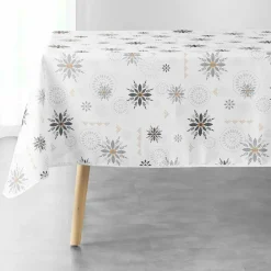 DOUCEUR D'INTERIEUR Nappe de Noël rectangulaire (150 x 240 cm) Enchanté Blanc