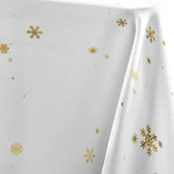 Douceur d interieur Nappe de Noël rectangulaire (150 x 240 cm) Constellation et doré Blanc