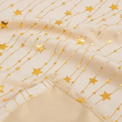 JJA Nappe de Noël rectangulaire (360 x 140 cm) Pluie d'étoiles et doré Ivoire Outlet