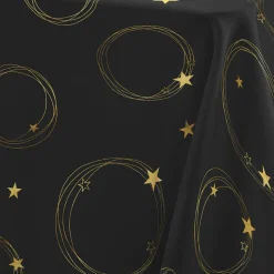 Douceur d interieur Nappe de Noël rectangulaire (150 x 300 cm) Star et or Noir Outlet