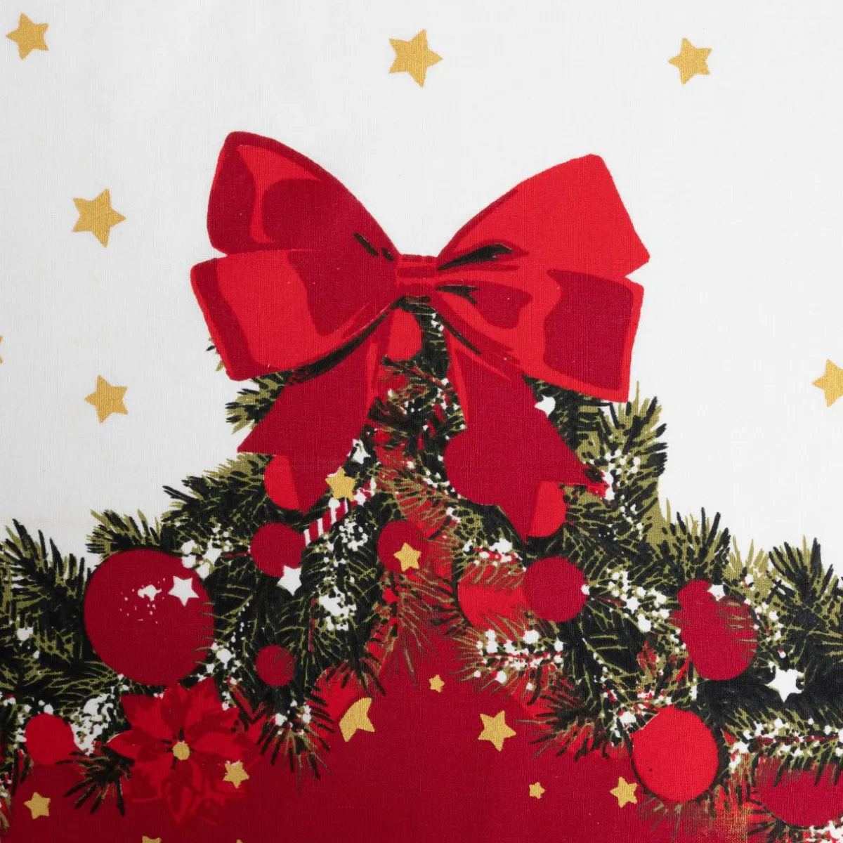 FEERIC LIGHTS Nappe de Noël rectangulaire coton (140 x 240 cm) Guirlande Festive Rouge New