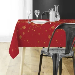Douceur d interieur Nappe de Noël rectangulaire (150 x 240 cm) Constellation et doré Rouge Clearance