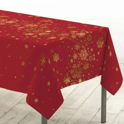 Douceur d interieur Nappe de Noël rectangulaire (150 x 240 cm) Constellation et doré Rouge Clearance