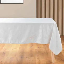 Douceur d interieur Nappe de Noël rectangulaire (140 x 300 cm) Flocon d'hiver Blanc Hot