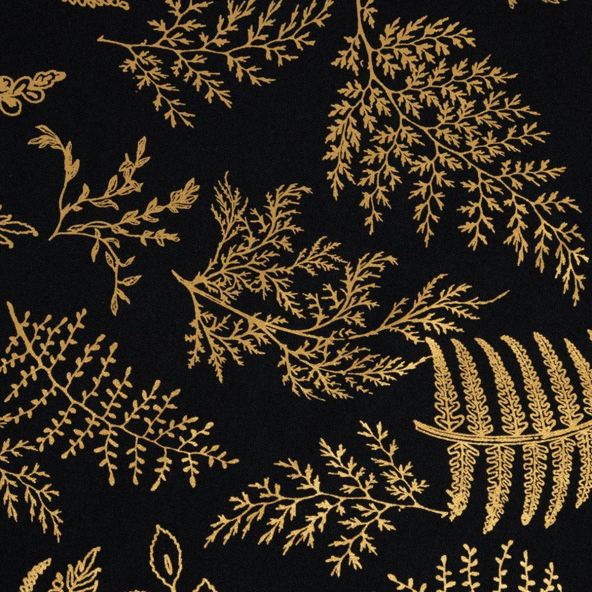 FEERIC LIGHTS Nappe de Noël rectangulaire anti tache (140 x 240 cm) Feuillage et doré Noir Sale