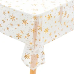 JJA Nappe de Noël rectangulaire (140 x 360 cm) Flocon de neige Blanc Hot
