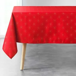 DOUCEUR D'INTERIEUR Nappe de Noël rectangulaire (140 x 240 cm) Etoiles Rouge Clearance