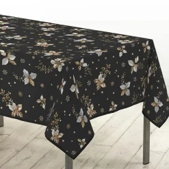 Douceur d interieur Nappe de Noël rectangulaire (150 x 240 cm) Guido Gris Anthracite Hot
