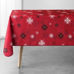 DOUCEUR D'INTERIEUR Nappe de Noël rectangulaire (150 x 240 cm) Enchanté Rouge Best