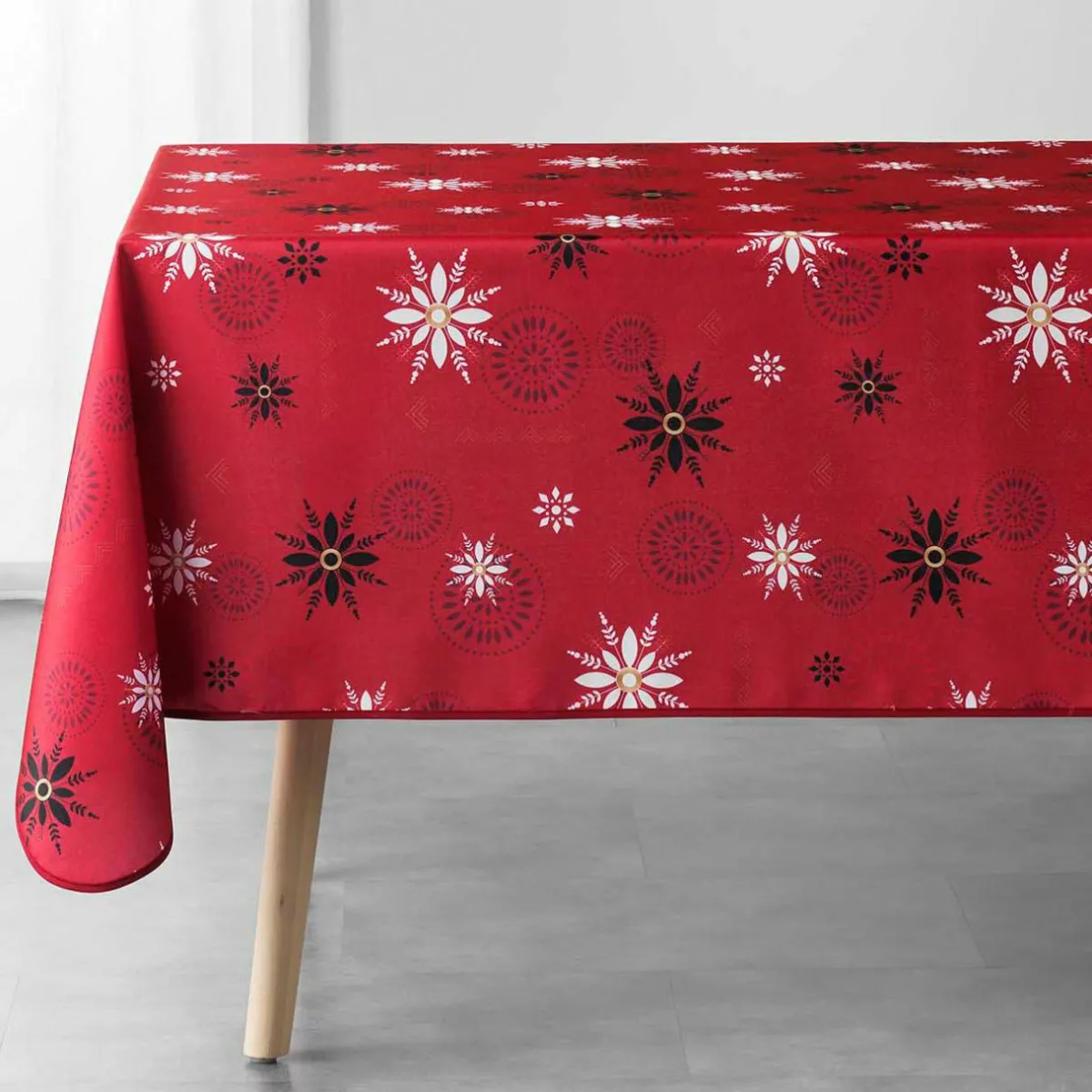 DOUCEUR D'INTERIEUR Nappe de Noël rectangulaire (150 x 300 cm) Enchanté Rouge New