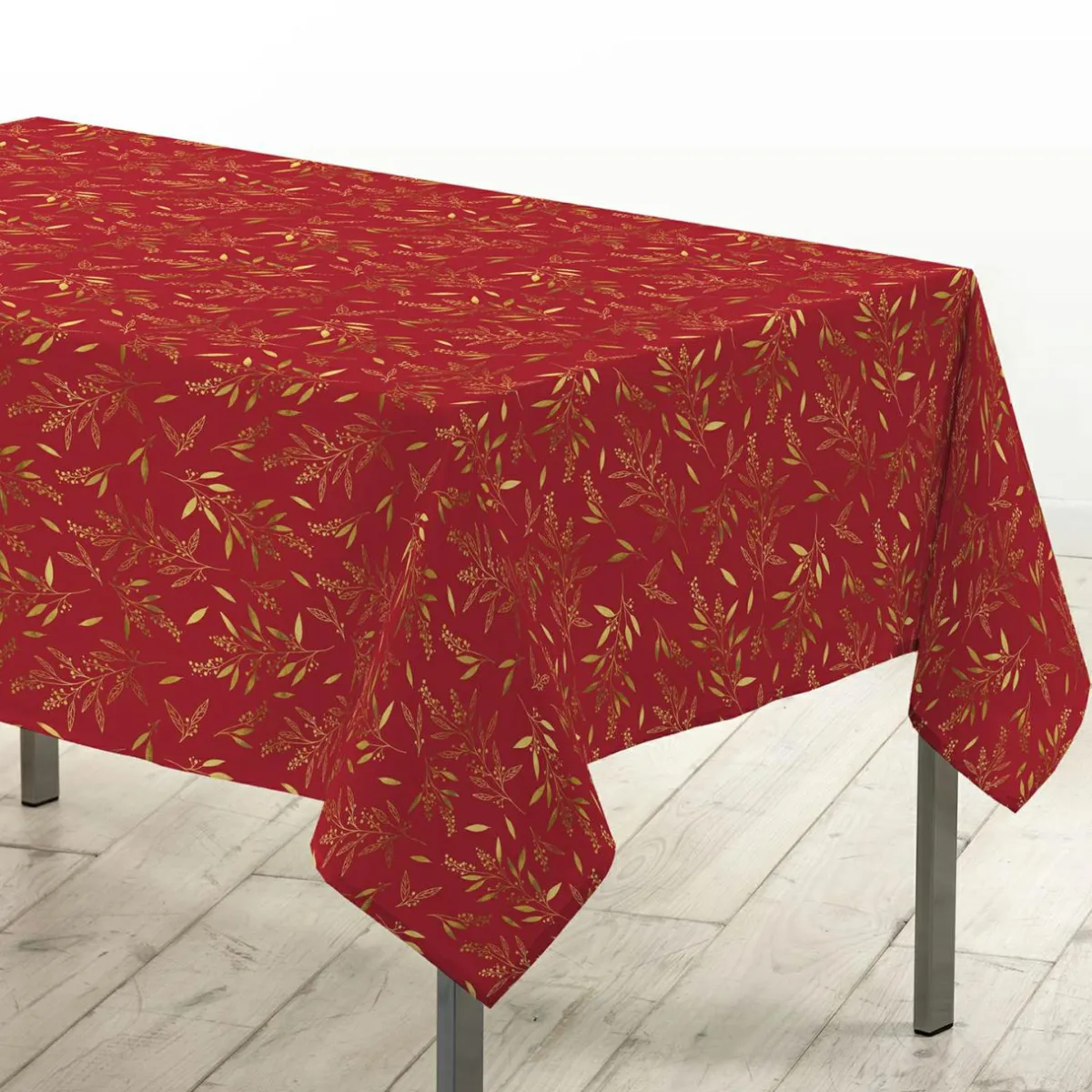 Douceur d interieur Nappe de Noël rectangulaire (140 x 240 cm) Naelle et or Rouge Best