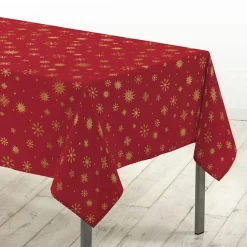 Douceur d interieur Nappe de Noël rectangulaire (140 x 240 cm) Astrelia et or Rouge Best