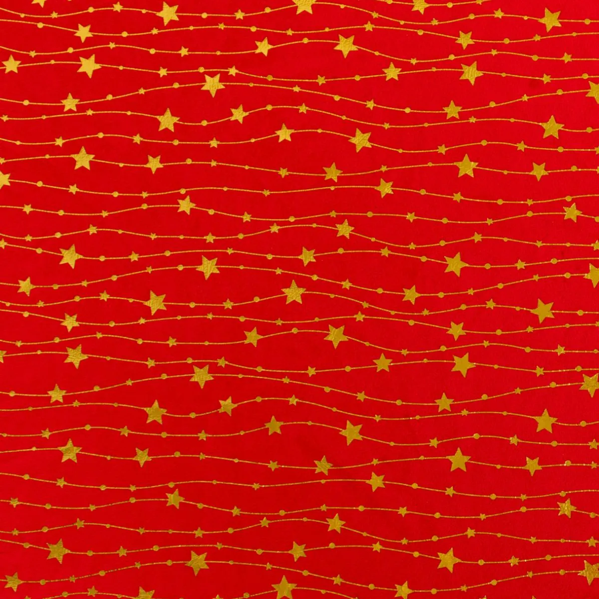 JJA Nappe de Noël rectangulaire (140 x 240 cm) Pluie d'étoiles et doré Rouge