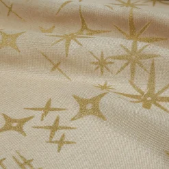 JJA Nappe de Noël rectangulaire (140 x 240 cm) Étoiles Célestes et doré Beige Best