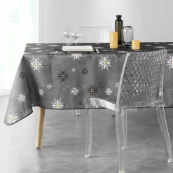 DOUCEUR D'INTERIEUR Nappe de Noël rectangulaire (150 x 240 cm) Enchanté Anthracite Best