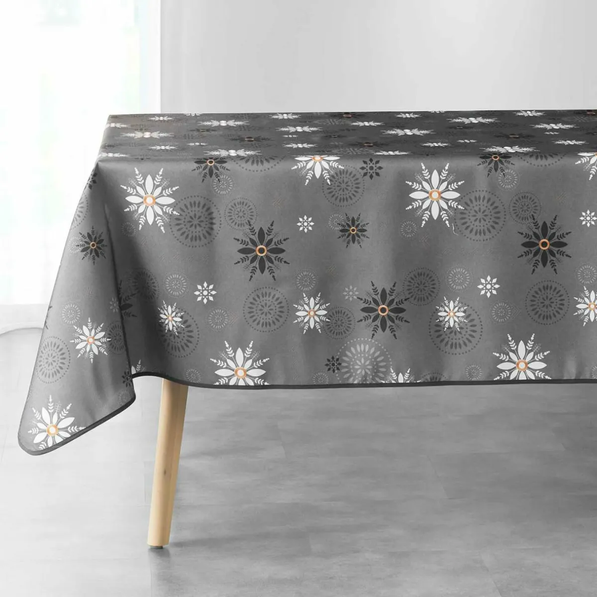 DOUCEUR D'INTERIEUR Nappe de Noël rectangulaire (150 x 240 cm) Enchanté Anthracite Best