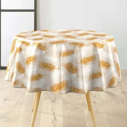 douceur d'intu017drieur Nappe enduite PVC Ronde (160 cm) Sarina Taupe Outlet