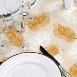 douceur d'intu017drieur Nappe enduite PVC Ronde (160 cm) Sarina Taupe Outlet