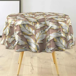 douceur d'intu017drieur Nappe enduite PVC ronde imperméable (Diamètre 160 cm) Ebany Chocolat Clearance