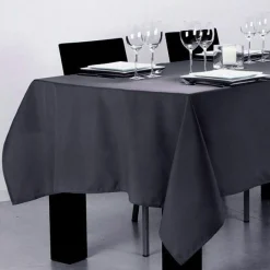 ATMOSPHERA Nappe rectangulaire anti tache (140 x 240 cm) Lina Gris foncé