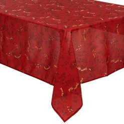 Feeric Lights & Christmas Nappe rectangulaire anti tache (140 x 240 cm) Réveillon Rouge