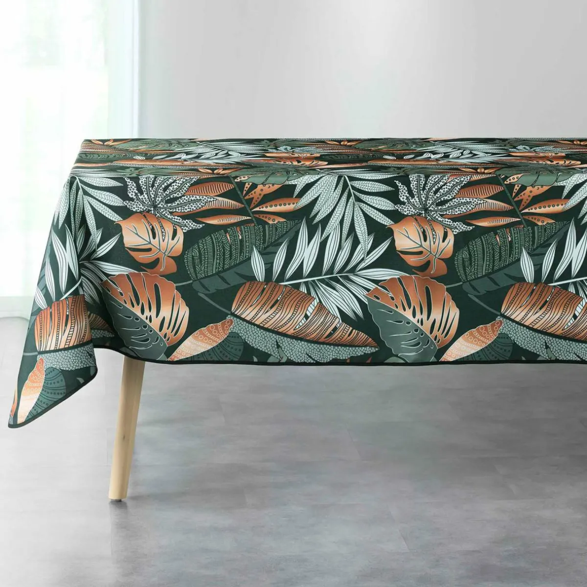 DOUCEUR D'INTERIEUR Nappe rectangulaire anti tache (150 x 240 cm) Alianor Vert kaki New