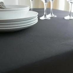 EMINZA Nappe rectangulaire anti tache (140 x 200 cm) Elise e Noir Hot