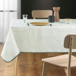 DOUCEUR D'INTERIEUR Nappe rectangulaire anti tache (150 x 200 cm) Linea he Blanc New