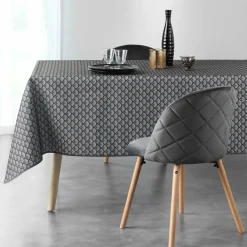 DOUCEUR D'INTERIEUR Nappe rectangulaire anti tache (150 x 240 cm) Artchic Gris Anthracite Outlet